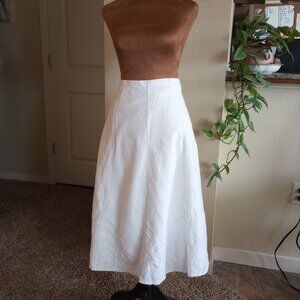topher & Banks White Linen Blend Midi Skirt Cottagecore Coastal Grandmother